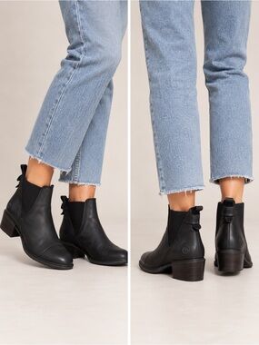 Timberland Sutherlin Bay Black Leather Chelsea Ankle Boots Size 8